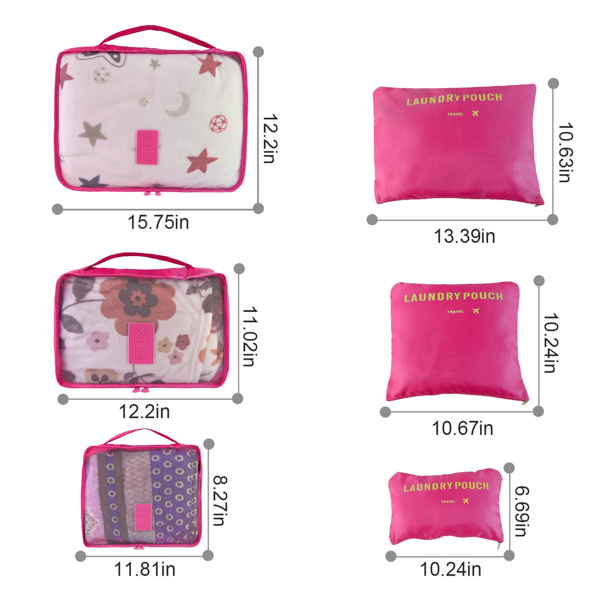 9Pcs per Set Clothes Storage Bags Water-Resistant Travel Luggage Organizer Clothing Packing Cubes for Blouse Hosiery Stocking Underwear