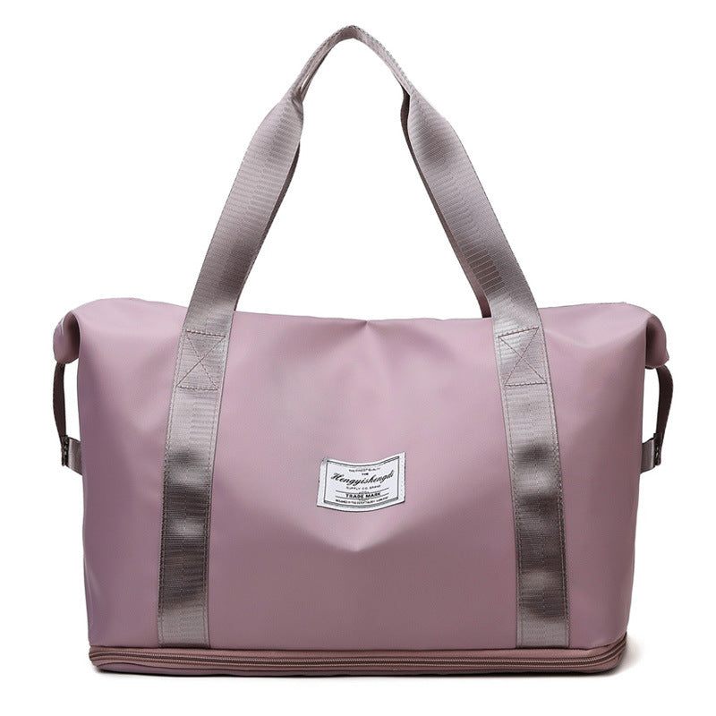 Large Capacity Expandable Gym Bag for Women - Waterproof Travel Duffel with Wet Pocket,Versatile Yoga Sports Bag with Shoe Compartment ,Stylish Tote & Shoulder Bag for Gym & Weekender
