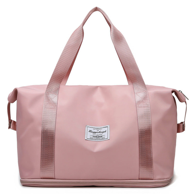 Large Capacity Expandable Gym Bag for Women - Waterproof Travel Duffel with Wet Pocket,Versatile Yoga Sports Bag with Shoe Compartment ,Stylish Tote & Shoulder Bag for Gym & Weekender