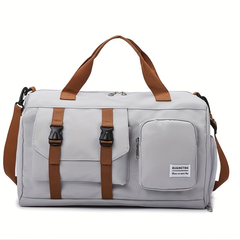 Minimalist Sports Duffel Bag ,Large Capacity Gym Tote with Separate Shoe Pocket,Multi-Functional Travel Weekender & Crossbody Bag,Stylish Workout & Overnight Bag for Women