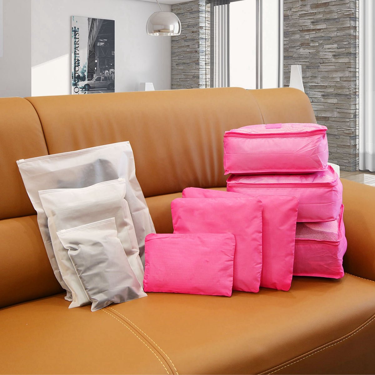 9Pcs per Set Clothes Storage Bags Water-Resistant Travel Luggage Organizer Clothing Packing Cubes for Blouse Hosiery Stocking Underwear