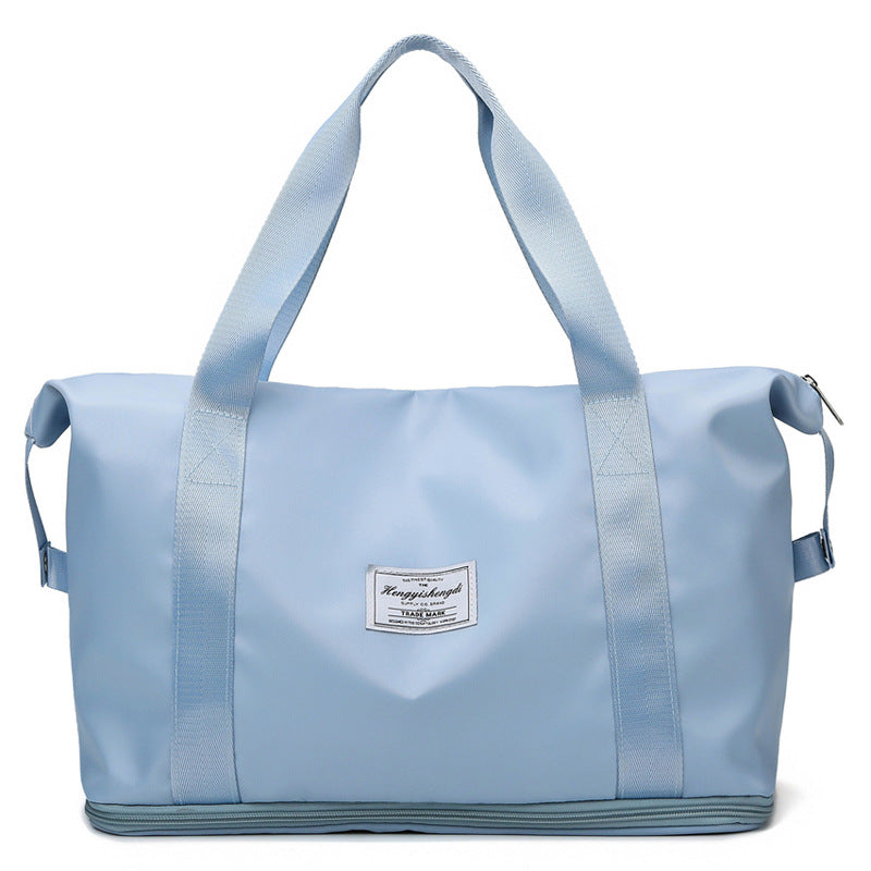 Large Capacity Expandable Gym Bag for Women - Waterproof Travel Duffel with Wet Pocket,Versatile Yoga Sports Bag with Shoe Compartment ,Stylish Tote & Shoulder Bag for Gym & Weekender
