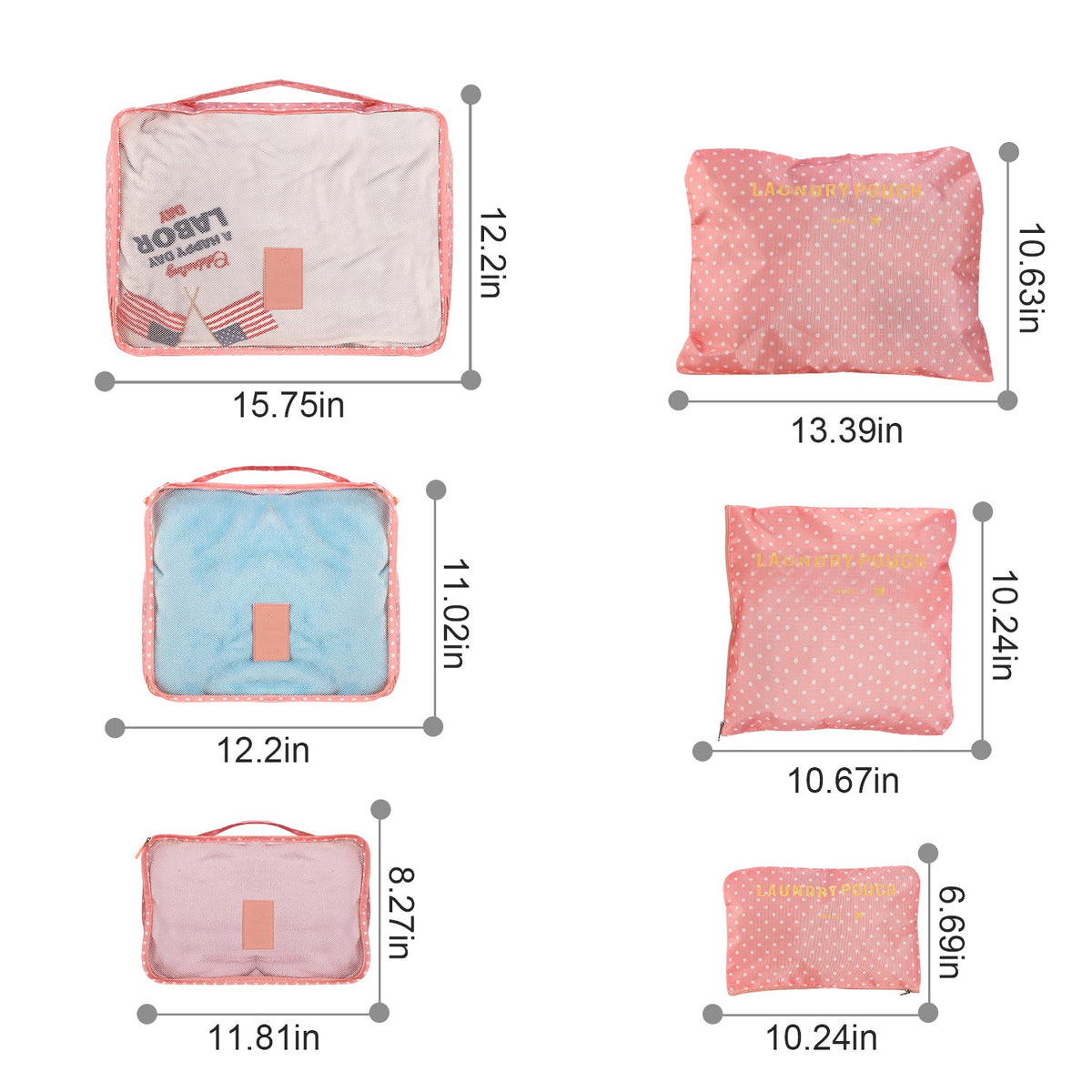 9Pcs per Set Clothes Storage Bags Water-Resistant Travel Luggage Organizer Clothing Packing Cubes for Blouse Hosiery Stocking Underwear