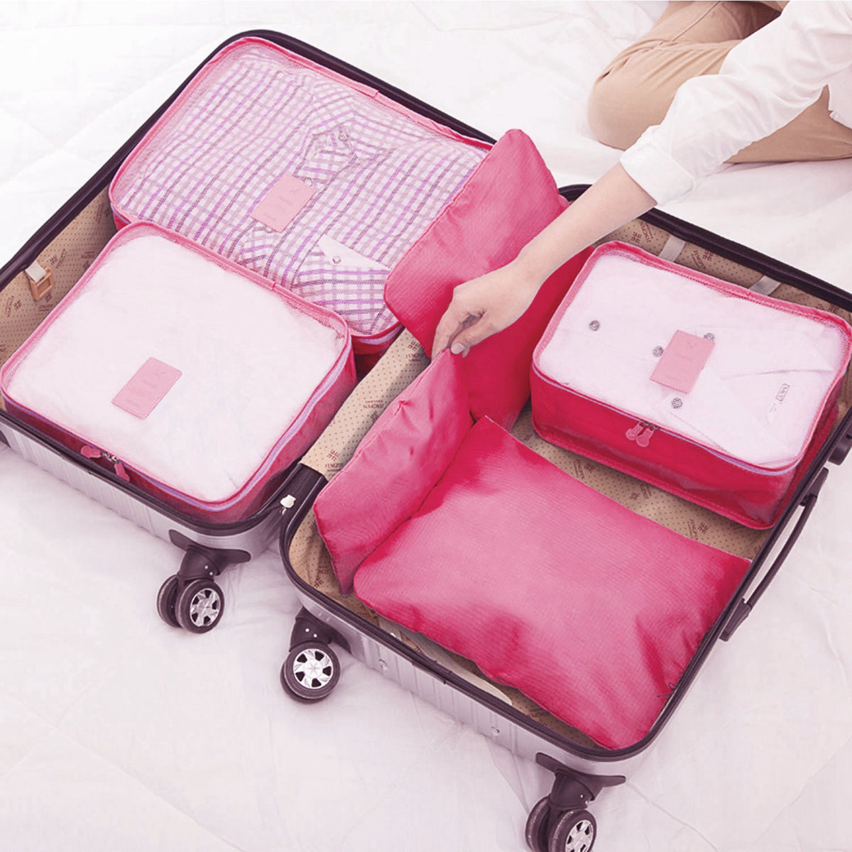 9Pcs per Set Clothes Storage Bags Water-Resistant Travel Luggage Organizer Clothing Packing Cubes for Blouse Hosiery Stocking Underwear