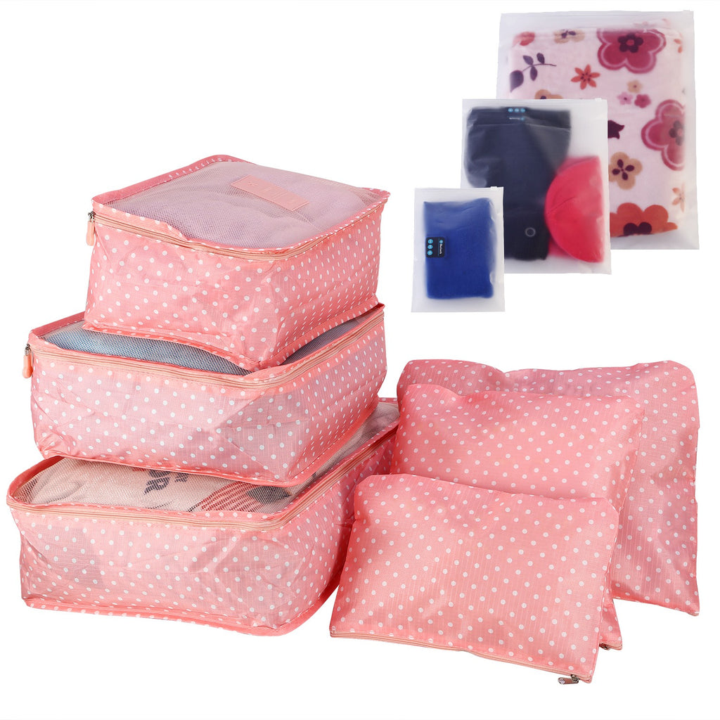 9Pcs per Set Clothes Storage Bags Water-Resistant Travel Luggage Organizer Clothing Packing Cubes for Blouse Hosiery Stocking Underwear
