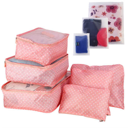 9Pcs per Set Clothes Storage Bags Water-Resistant Travel Luggage Organizer Clothing Packing Cubes for Blouse Hosiery Stocking Underwear