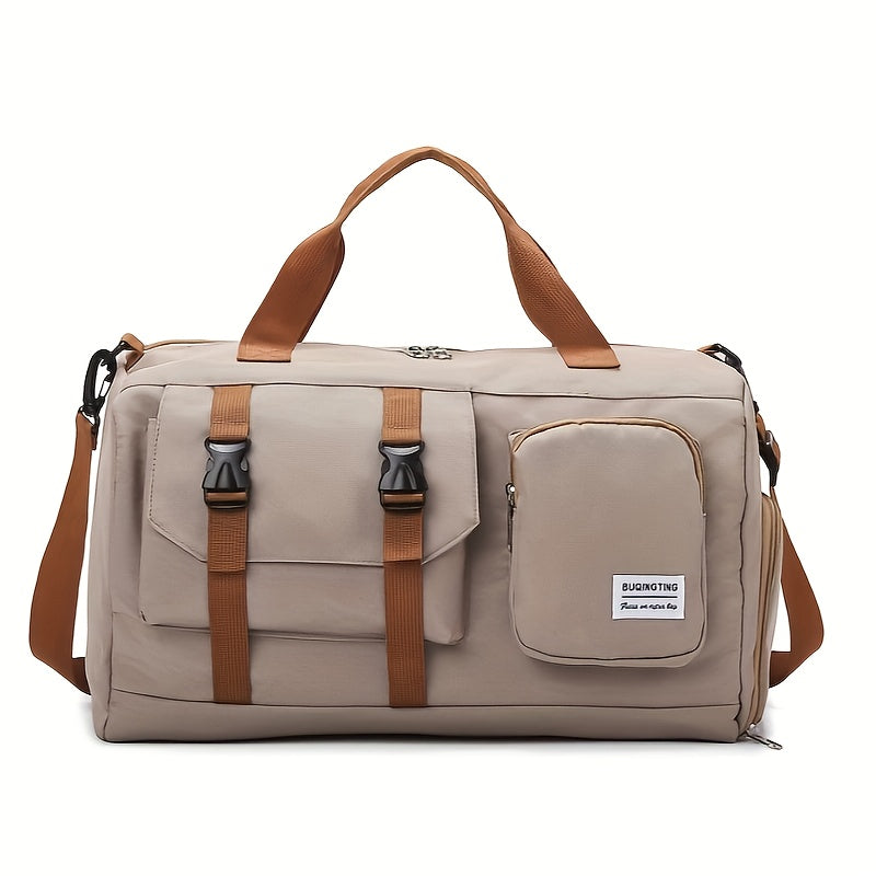 Minimalist Sports Duffel Bag ,Large Capacity Gym Tote with Separate Shoe Pocket,Multi-Functional Travel Weekender & Crossbody Bag,Stylish Workout & Overnight Bag for Women