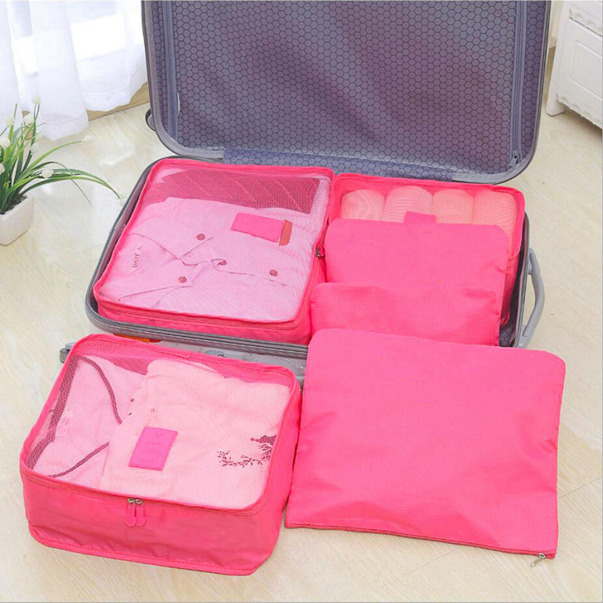 9Pcs per Set Clothes Storage Bags Water-Resistant Travel Luggage Organizer Clothing Packing Cubes for Blouse Hosiery Stocking Underwear