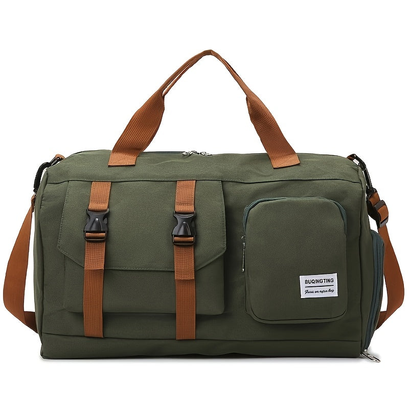 Minimalist Sports Duffel Bag ,Large Capacity Gym Tote with Separate Shoe Pocket,Multi-Functional Travel Weekender & Crossbody Bag,Stylish Workout & Overnight Bag for Women